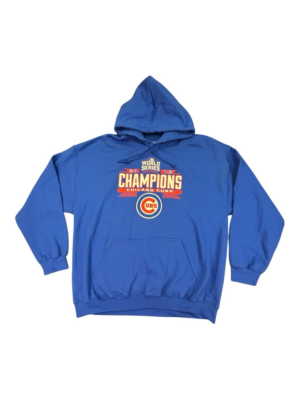 Gildan Chicago Cubs 2016 World Series Champions Hoodie Blue Mens XL Sweatshirt